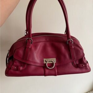 Salvatore Ferragamo Deep Red Leather Bag